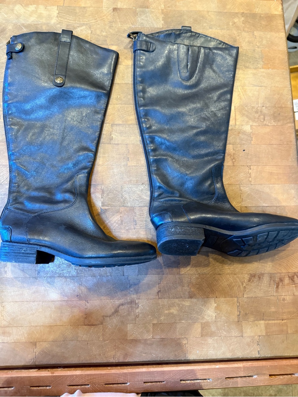 Sam Edelman Black Tall Leather  Riding Boots Women’s Sz 7.5 Winter boots